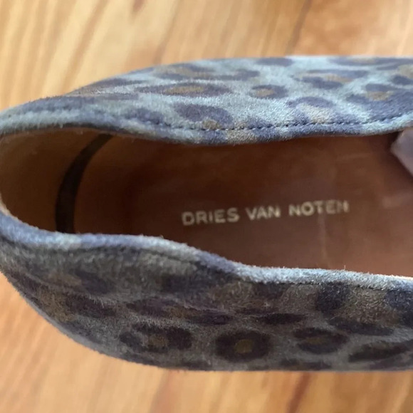 DRIES Van Noten sz 40 wedge heel green black suede booties side zip, gorgeous! - Picture 8 of 11